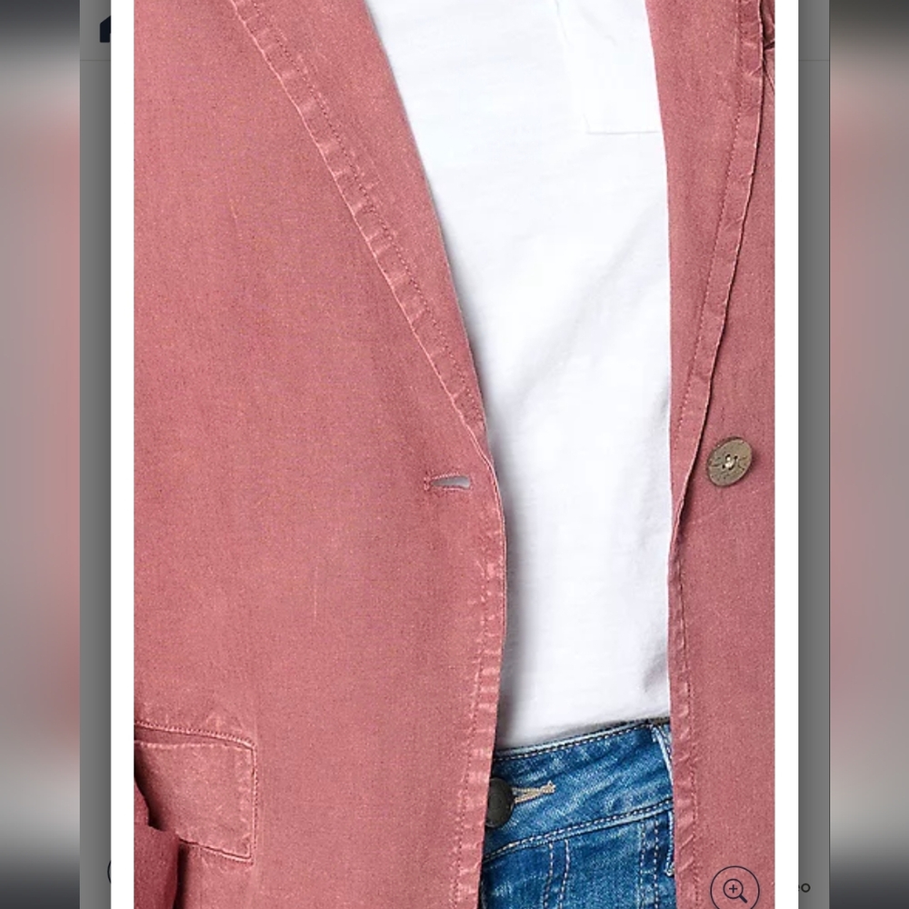 Peace Love World Boheme Relaxed Linen Blend Women's Blazer French Mauve Nwt M - Picture 3 of 8
